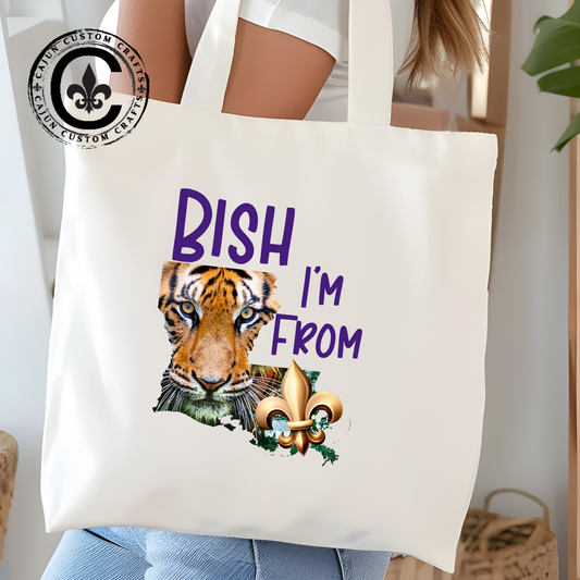 I'm From Louisiana, Canvas Bag, Tote Bag, Baton Rouge, Tigers, Football