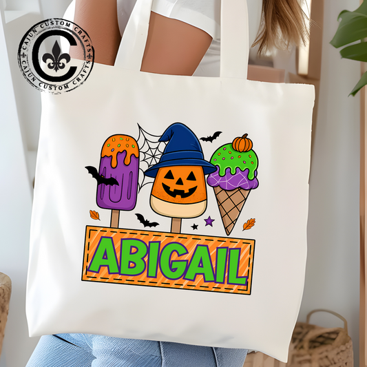 Personalized, Trick or Treat, Canvas Bag Family Matching