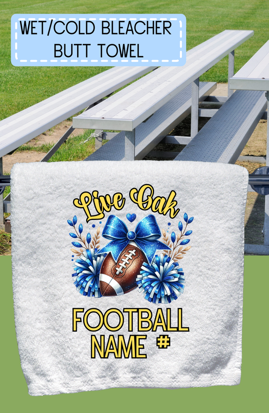 Personalized, Bleacher/Sweat Towels for your face or those  Hot, Wet, Cold Bleachers, Live Oak, Football