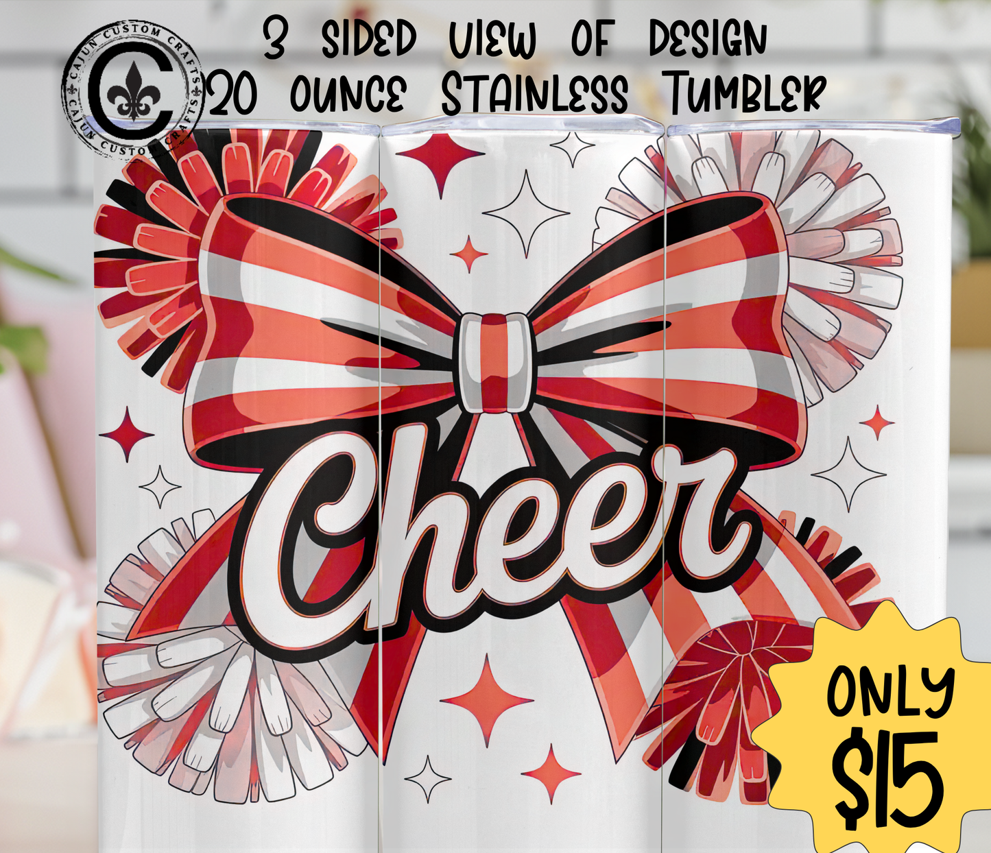 Cheer, Cheerleader 20 ounce stainless tumbler