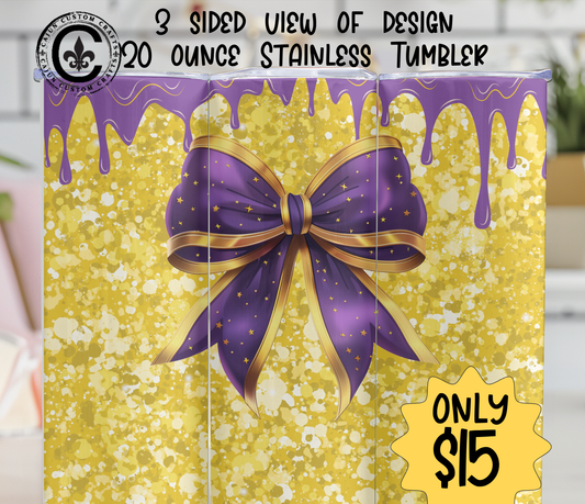 Purple and Gold, Tiger 20 ounce Tumbler