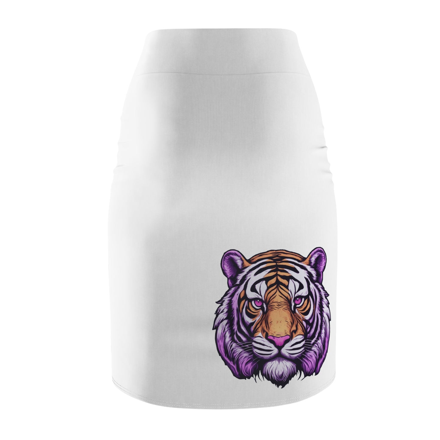 Fierce Purple Tiger Women's Pencil Skirt, Animal Print Skirt, Unique Fashion, Statement Piece, Casual Wear, Gifts for Her