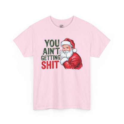 Funny Christmas Tee - Unisex Heavy Cotton Shirt - Holiday Humor, Gift for Grumpy Friends, Santa Design, Casual Wear, Christmas Party