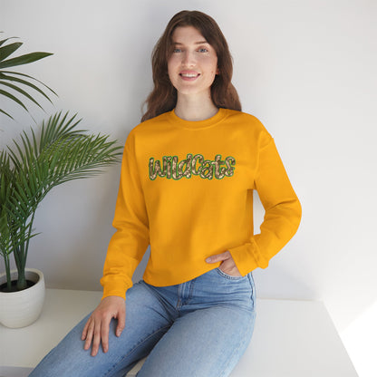 Wildcats Camo Crewneck Sweatshirt, Cozy Unisex Sweatshirt, Perfect Gift for Birthdays, Casual Wear, Wildcat Theme Apparel, Walker, La WHS, WJH