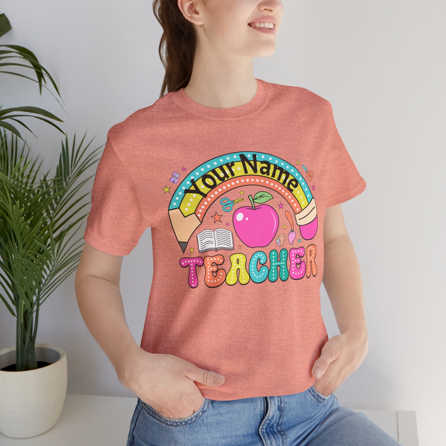 Personalized Teacher T-Shirt, Cute Teacher Gift, Back to School Shirt, Apparel, Custom Name Tee