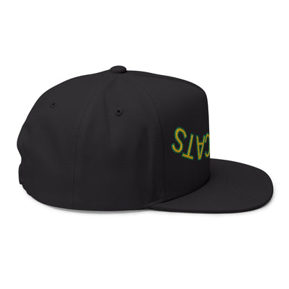 Upside down Wildcats, Embroidered Flat Bill Cap - Wildcats, Urban Streetwear Hat, Cool Summer Accessory, Gift for Him/Her, Trendy Headwear