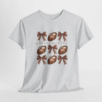 Yellow Jackets Football with bows, Tshirt, Football Season