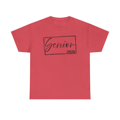 Senior 2026 Unisex Heavy Cotton Tee, Back to School Shirt, Teacher Gift, Kids Clothing, Classroom Style, Educational Apparel