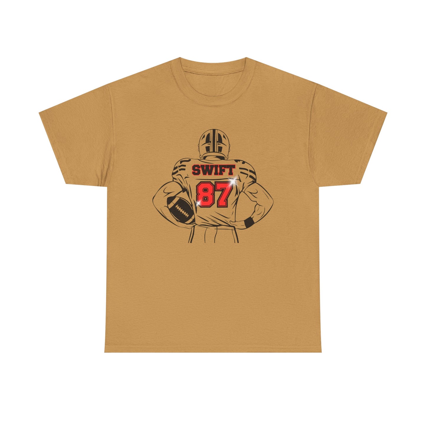 Swift 87 Unisex Heavy Cotton Tee, Football Fan Shirt, KC Chiefs, Kelce, Swiftie, Engaged