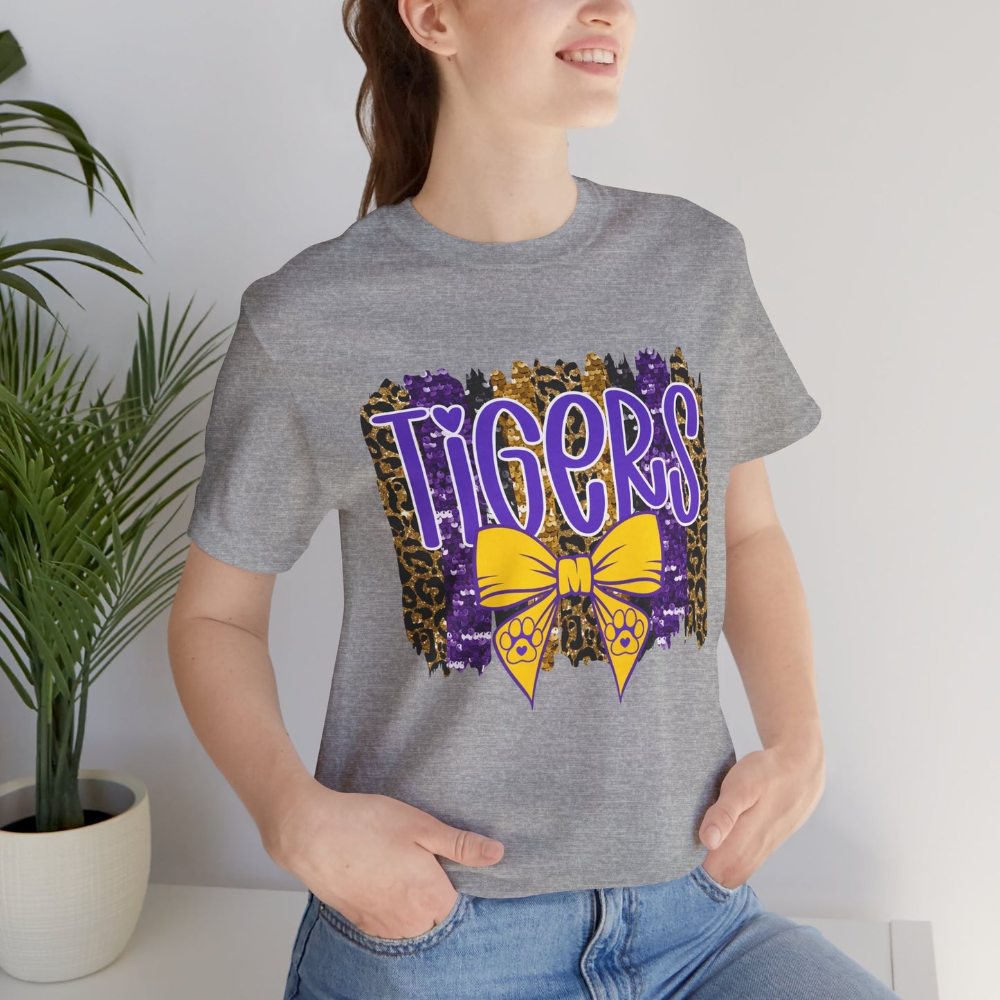 Tigers T-Shirt, Unisex Graphic Tee, Tiger Stripes, Game Day, LSU
