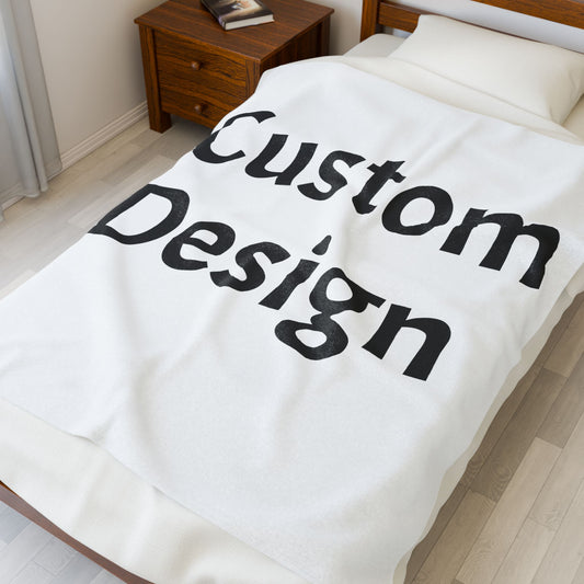 Personalized Custom Velveteen Plush Blanket, Cozy Throw, Dorm Gifts, Snuggly Home Decor, Christmas, Housewarming, Custom Design