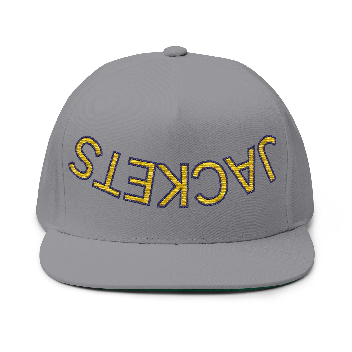 Jackets, Denham Springs, Embroidered Flat Bill Cap - Stylish Snapback Hat for Trendsetters, Summer Festivals, Gift Idea, Casual Wear, Street Fashion