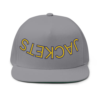 Jackets, Denham Springs, Embroidered Flat Bill Cap - Stylish Snapback Hat for Trendsetters, Summer Festivals, Gift Idea, Casual Wear, Street Fashion