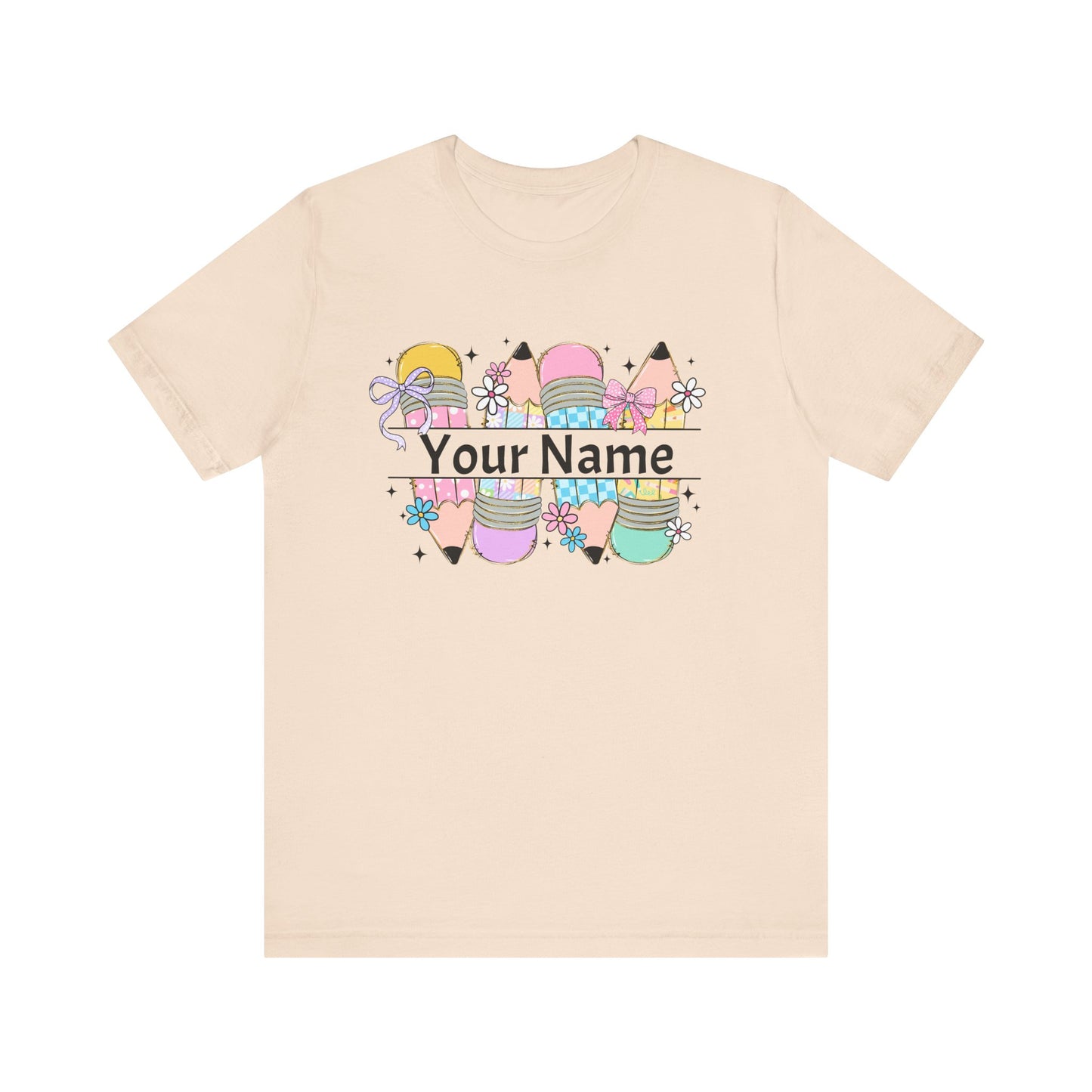 Personalized Back to School Pencil with your name design, on a bella canvas shirt
