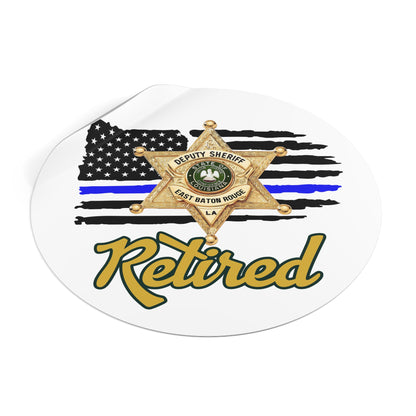 Retired Deputy Sheriff Vinyl Stickers, Police Retirement Gift, Law Enforcement Decor, Patriotic Stickers, First Responder Badge