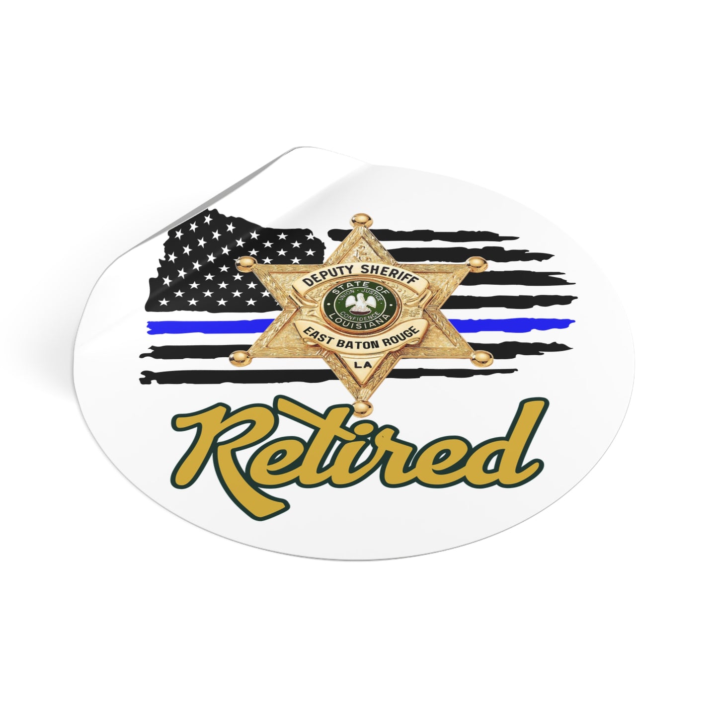 Retired Deputy Sheriff Vinyl Stickers, Police Retirement Gift, Law Enforcement Decor, Patriotic Stickers, First Responder Badge