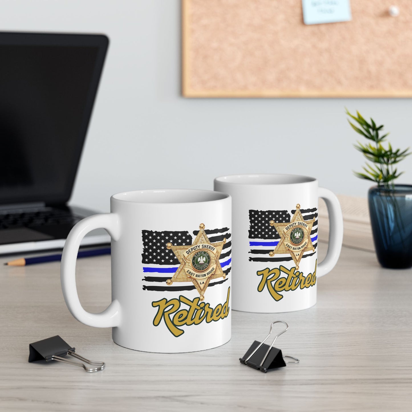 EBRSO DEPUTY Badge, Retired Deputy,  Custom Ceramic Mug, Sheriff Office Coffee Cup, Law Enforcement Gifts, Personalized Mug for Deputies, Unique Gift for Holidays