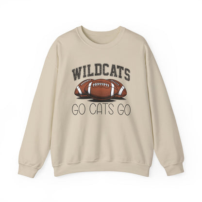 Wildcats Football Go Cats Go Sweatshirt | Unisex Crewneck | Game Day Apparel, Sports Hoodie, Relaxed Fit, Fan Gear, Gift for Football Lovers