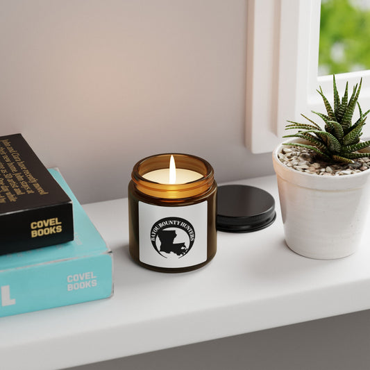 Bayou Bounty Hunters, Scented Soy Candle - Relaxing Amber Jar, Home Decor, Gift for Candle Lovers, Aromatherapy, Multi-Size Options