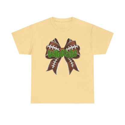 Wildcats Football Bow Unisex Heavy Cotton Tee | Sportswear, Team Spirit, Casual Wear, Gifts for Fans, Game Day Outfit