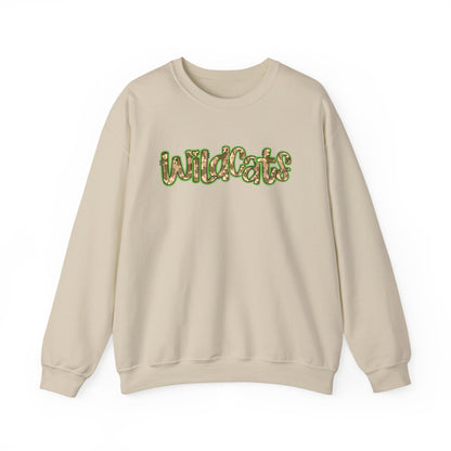 Wildcats Camo Crewneck Sweatshirt, Cozy Unisex Sweatshirt, Perfect Gift for Birthdays, Casual Wear, Wildcat Theme Apparel, Walker, La WHS, WJH