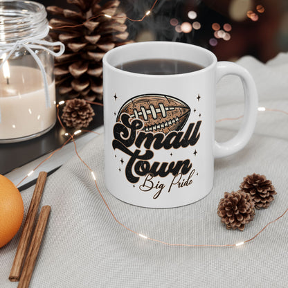 Small Town Football Ceramic Mug - Sports Fan Gift, Coffee Cup, Game Day Essential, Personalized Mug, Team Spirit