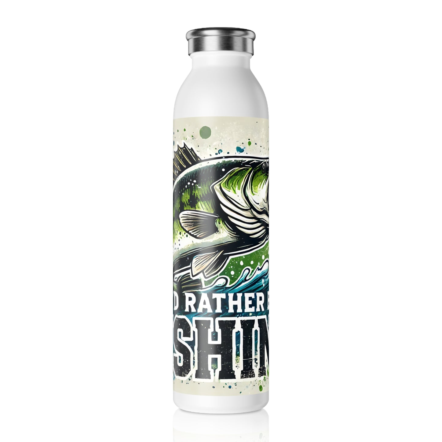 I'd Rather Be Fishing Slim Water Bottle, Outdoor Gear, Fisherman Gift, Sports Bottle, Eco-Friendly Hydration, Fishing Enthusiast Enjoyment