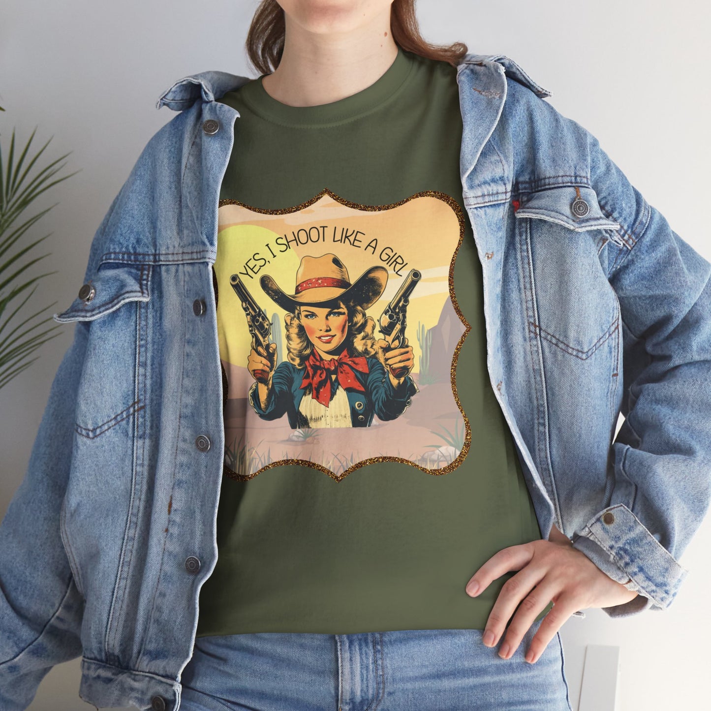 Personalized, Western Style Graphic Tee - "Yes, I Shoot Like A Girl", Cowgirl Shirt, Gift for Her, Feminist Apparel, Casualwear, Rodeo Outfit