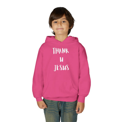 Thank you Jesus, John 3:16 Youth Heavy Blend Hooded Sweatshirt, Thank U Jesus Faith Hoodie, Christian Youth Apparel, Religious Gift for Teens, John 3:16 Inspired