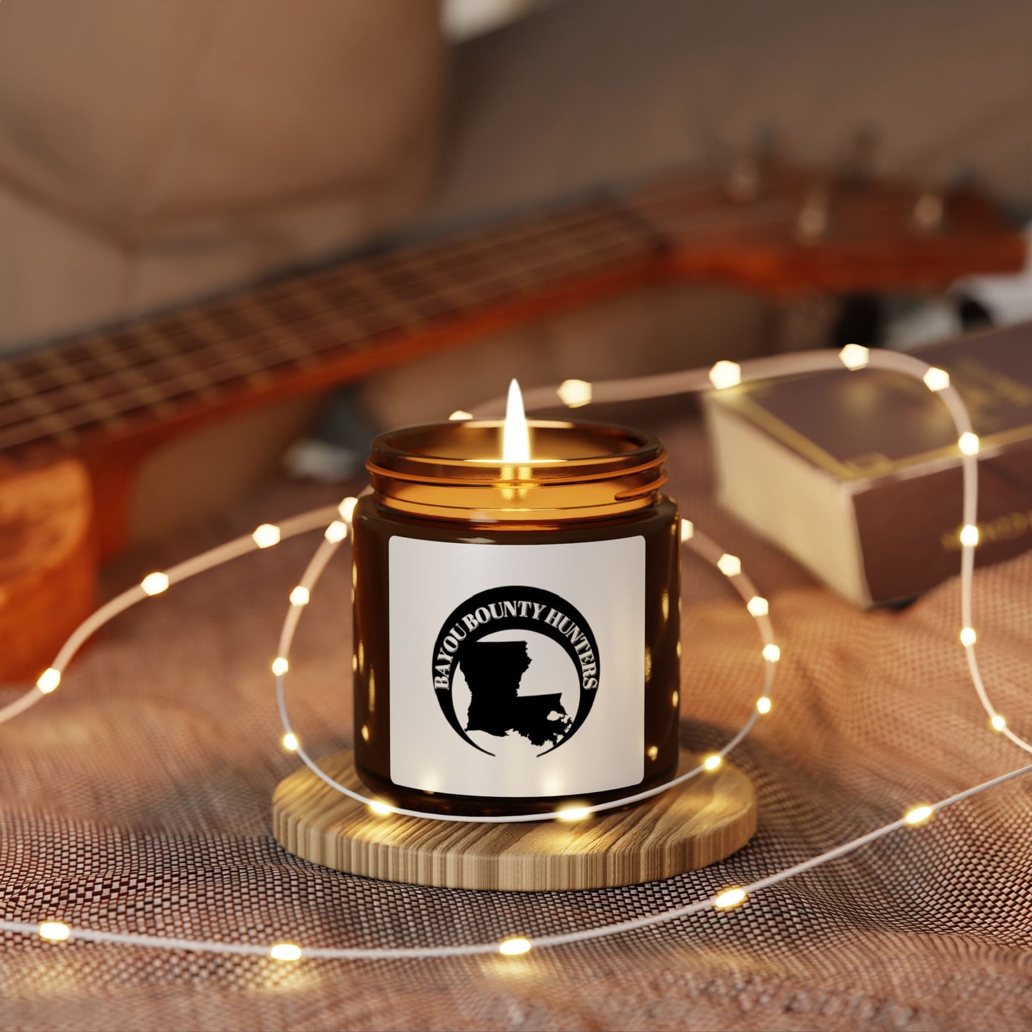 Bayou Bounty Hunters, Scented Soy Candle - Relaxing Amber Jar, Home Decor, Gift for Candle Lovers, Aromatherapy, Multi-Size Options