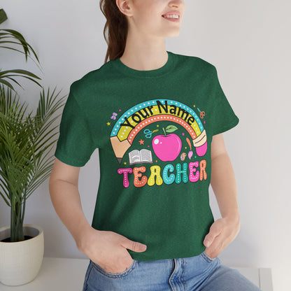 Personalized Teacher T-Shirt, Cute Teacher Gift, Back to School Shirt, Apparel, Custom Name Tee