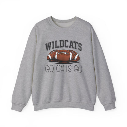 Wildcats Football Go Cats Go Sweatshirt | Unisex Crewneck | Game Day Apparel, Sports Hoodie, Relaxed Fit, Fan Gear, Gift for Football Lovers