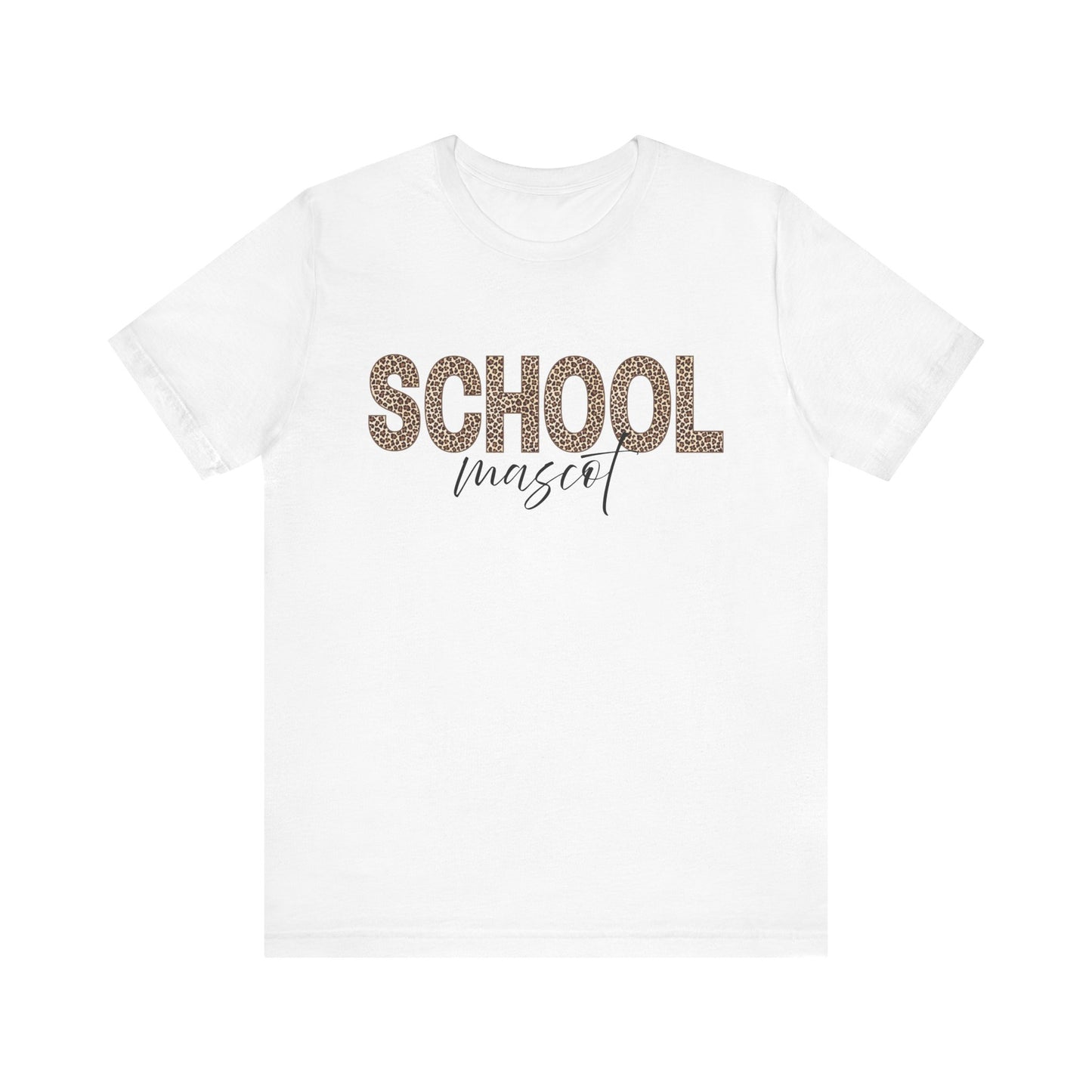 Leopard Custom School and Mascot School Spirit Tee | Unisex Short Sleeve T-Shirt for Back to School, Teachers, Students, Graduation, School Events