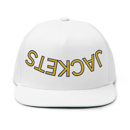 Jackets, Denham Springs, Embroidered Flat Bill Cap - Stylish Snapback Hat for Trendsetters, Summer Festivals, Gift Idea, Casual Wear, Street Fashion