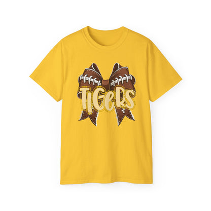 LSU Gold Day,  Football bow, Tigers, Tee, Cute Football T-Shirt, Gift for Sports Lovers, Unique Football Apparel, Casual Everyday Wear
