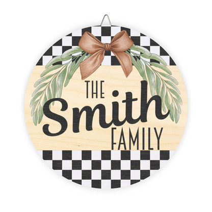 Personalized Family Name Door Wood Sign, Rustic Home Decor, Kitchen Wall Art, Housewarming Gift, Family Name Plaque