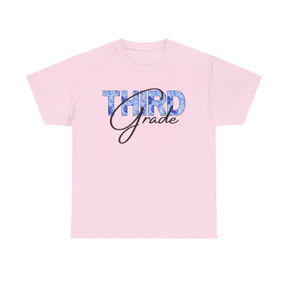 Third Grade Unisex Heavy Cotton Tee, Back to School Shirt, Teacher Gift, Kids Clothing, Classroom Style, Educational Apparel