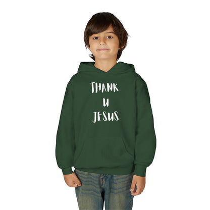 Thank you Jesus, John 3:16 Youth Heavy Blend Hooded Sweatshirt, Thank U Jesus Faith Hoodie, Christian Youth Apparel, Religious Gift for Teens, John 3:16 Inspired