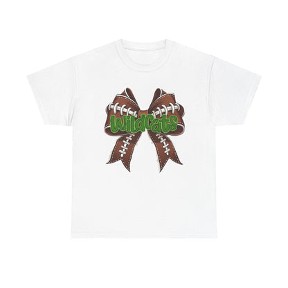 Wildcats Football Bow Unisex Heavy Cotton Tee | Sportswear, Team Spirit, Casual Wear, Gifts for Fans, Game Day Outfit