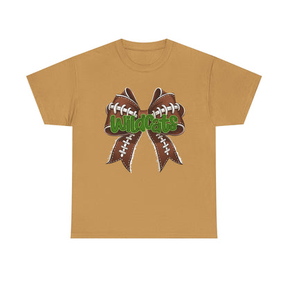Wildcats Football Bow Unisex Heavy Cotton Tee | Sportswear, Team Spirit, Casual Wear, Gifts for Fans, Game Day Outfit