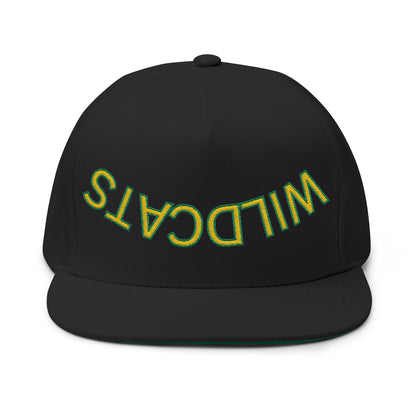 Upside down Wildcats, Embroidered Flat Bill Cap - Wildcats, Urban Streetwear Hat, Cool Summer Accessory, Gift for Him/Her, Trendy Headwear