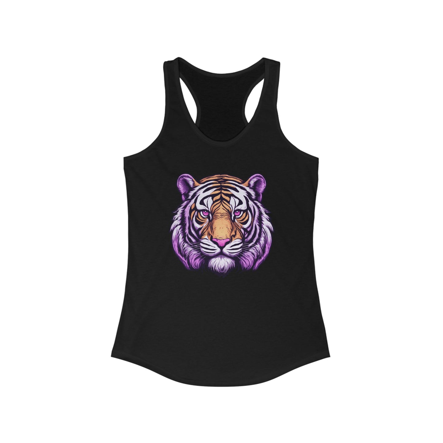 Tiger Graphic Women's Racerback Tank - Trendy, Summer Top, Casual Wear, Workout Shirt, Gift for Animal Lovers