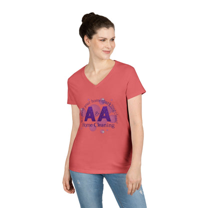 A&A, Purple Logo on a 2nd style vneck, Gildan