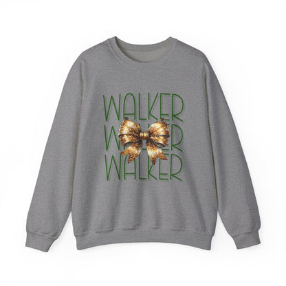 Stylish Crewneck Sweatshirt with Bow Design, Walker, Louisiana, Wildcats, Stacked Walker