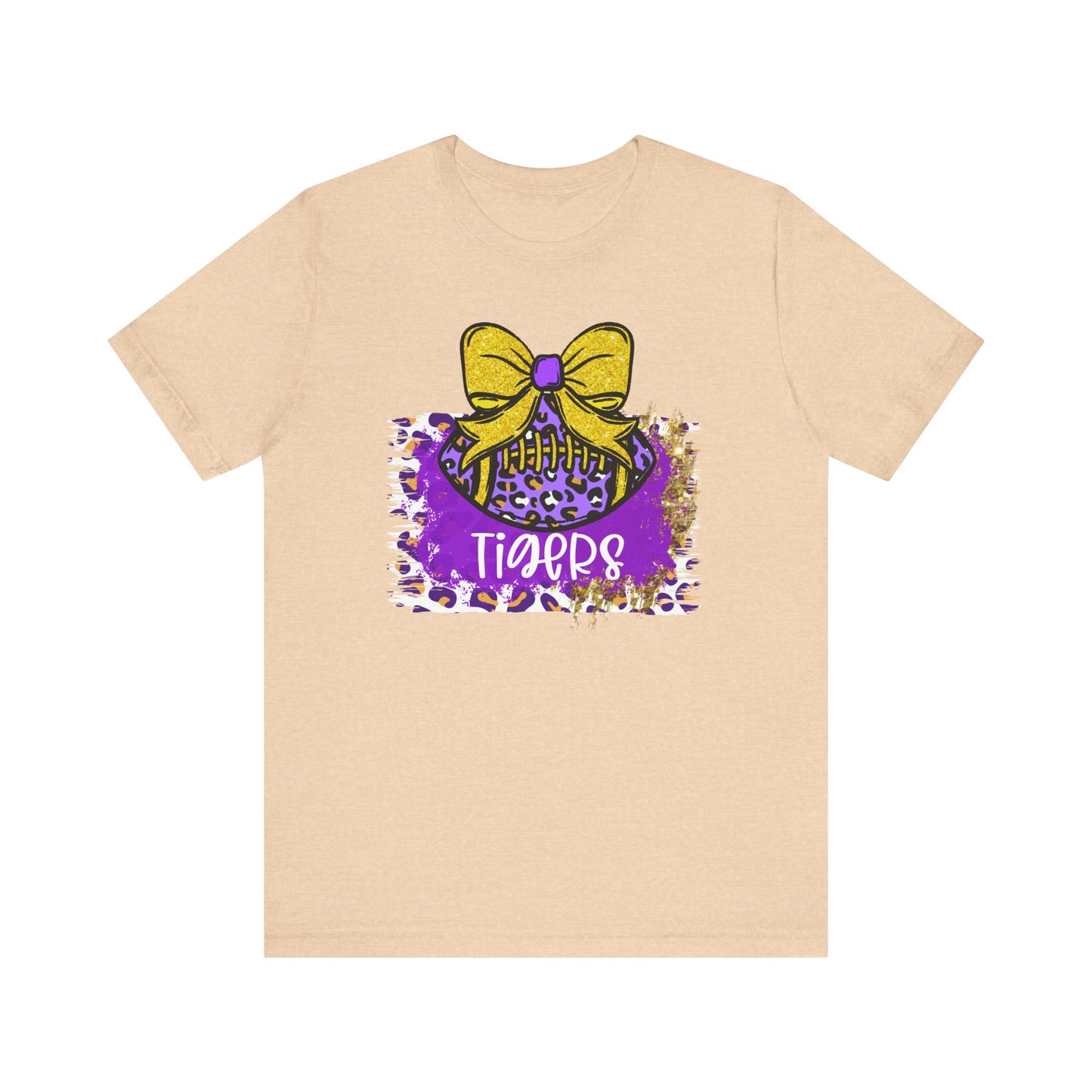 Tigers, Football, Animal Print, Glitter Bow, unisex tshirt tee