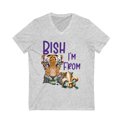 Vibrant Graphic Tee featuring 'BISH I'm FROM' with Tiger & Fleur-de-lis, Casual Wear,