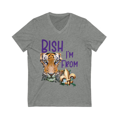 Vibrant Graphic Tee featuring 'BISH I'm FROM' with Tiger & Fleur-de-lis, Casual Wear,