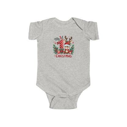 My 1st Christmas Infant Bodysuit, Baby Christmas Outfit, First