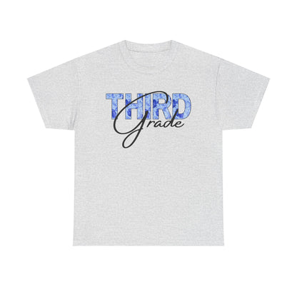 Third Grade Unisex Heavy Cotton Tee, Back to School Shirt, Teacher Gift, Kids Clothing, Classroom Style, Educational Apparel