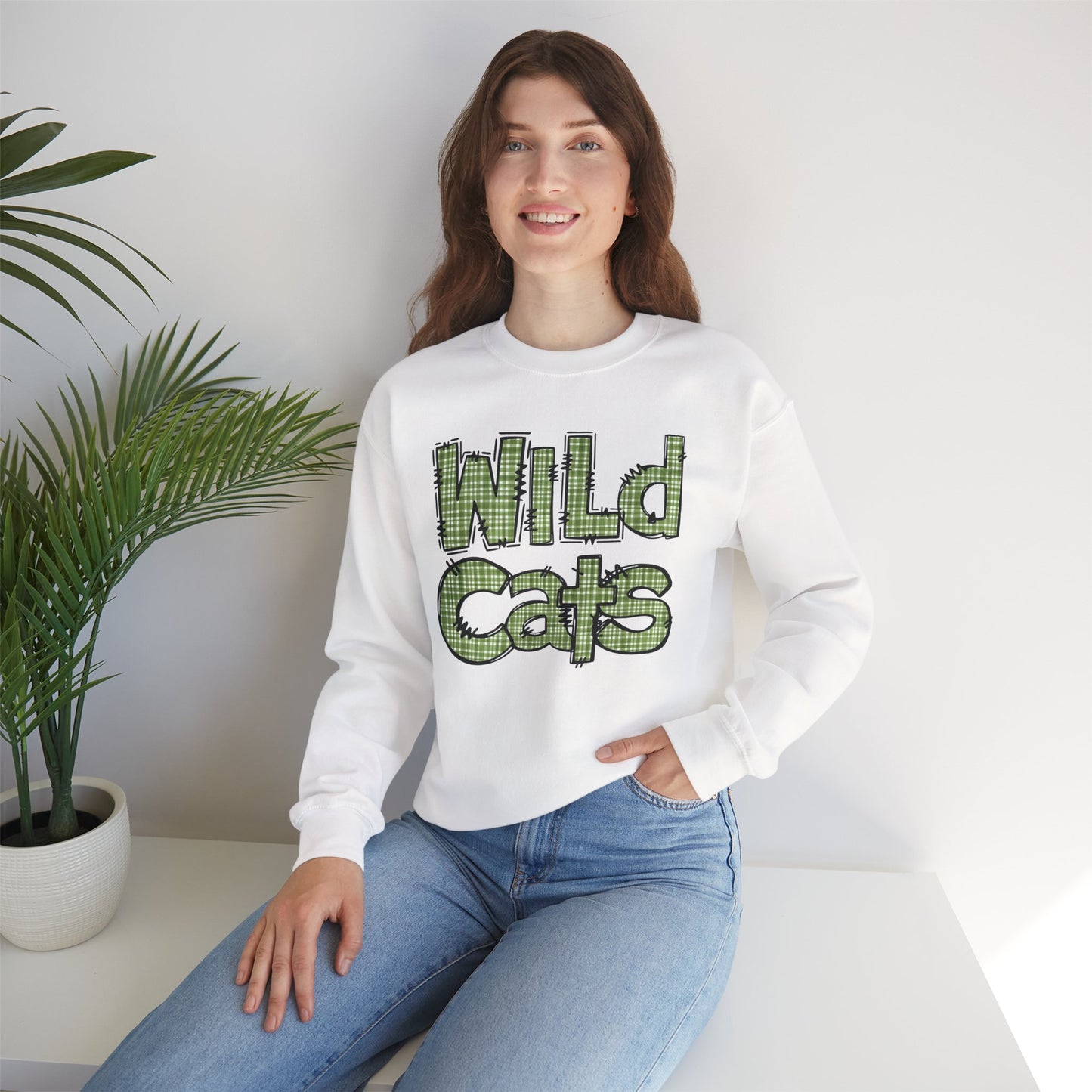 Wild Cats Crewneck Sweatshirt, Cozy Unisex Sweatshirt, Perfect Gift for Birthdays, Casual Wear, Wildcat Theme Apparel, Walker, La WHS, WJH